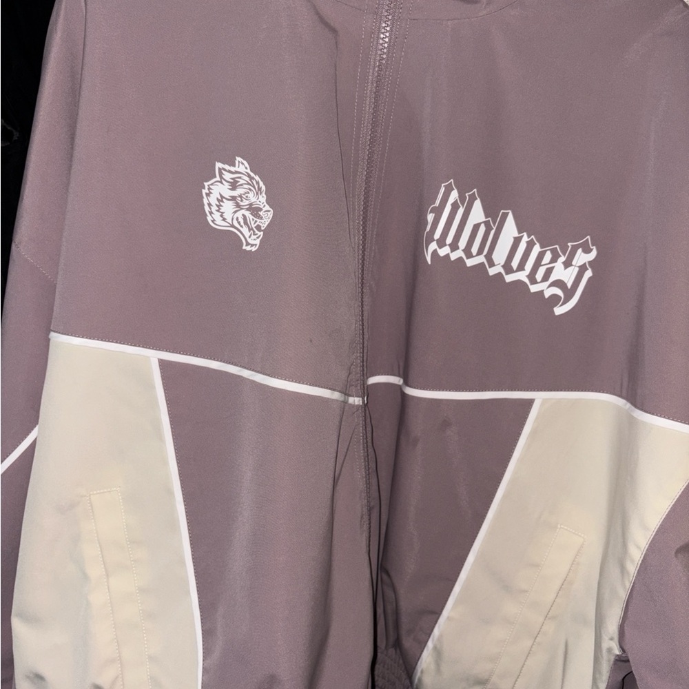 Darc Sport Mauve and Cream Varsity Jacket